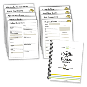 All of the pages of the Health and Fitness Planner