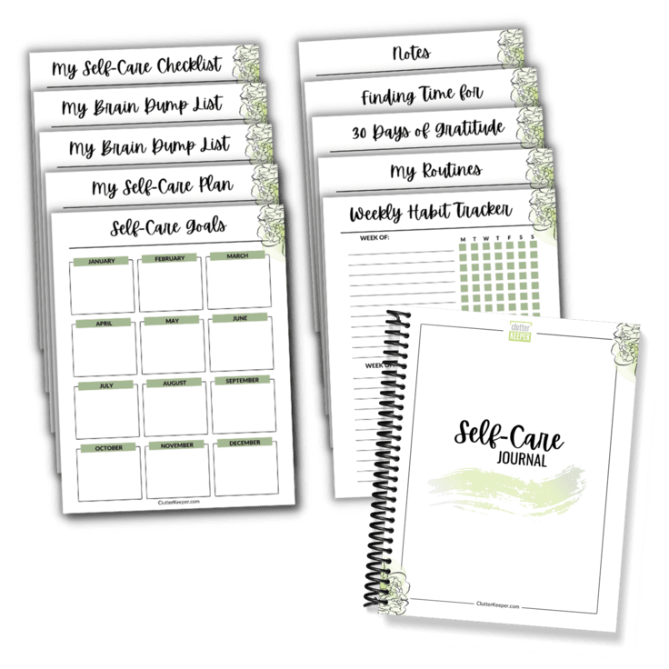 All of the pages of the Self-Care Journal