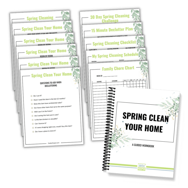 Spring Clean Your Home Guided Workbook with cover and all the pages