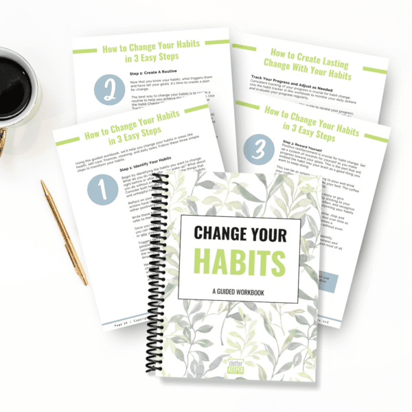 A few pages that are in the Change Your Habits workbook