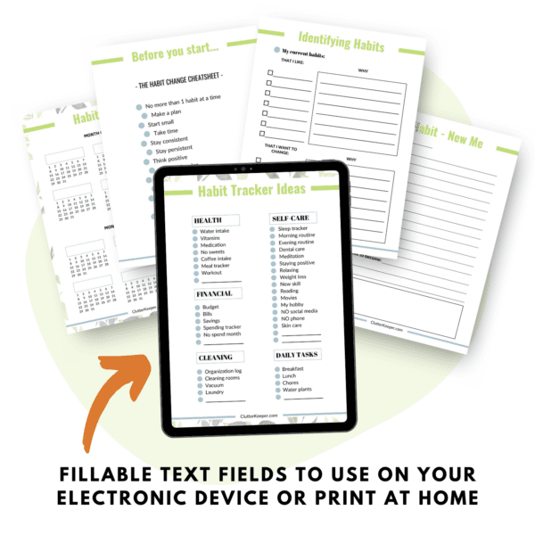 An image showing how this workbook comes with fillable fields you can use on any mobile device