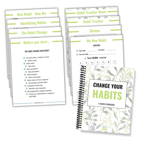 Change Your Habits Guided Workbook with some example pages