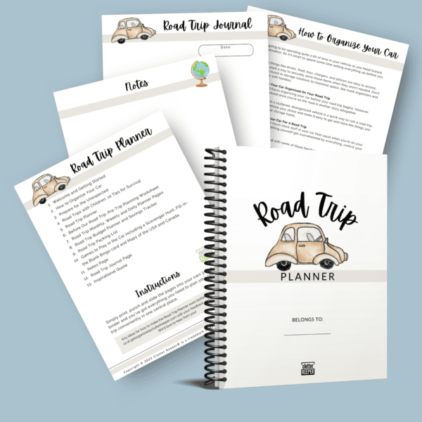 A 3-D mockup and a few example pages of the road trip planner