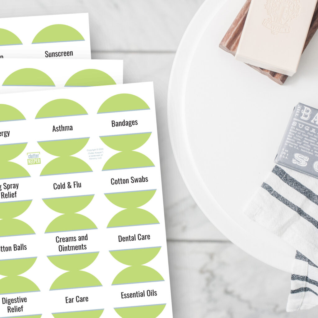Bathroom Organization Labels By Clutter Keeper