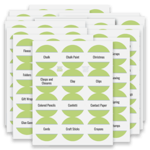 Craft Room Organization Labels - Circle Shape for Avery