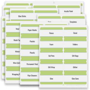 Craft Room Organization Labels - Rectangle Shape for Avery