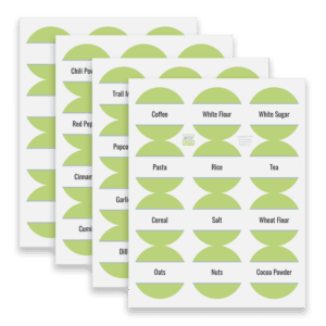 Circle Kitchen and Pantry Home Organization Labels from Clutter Keeper for use with Avery Template 5294